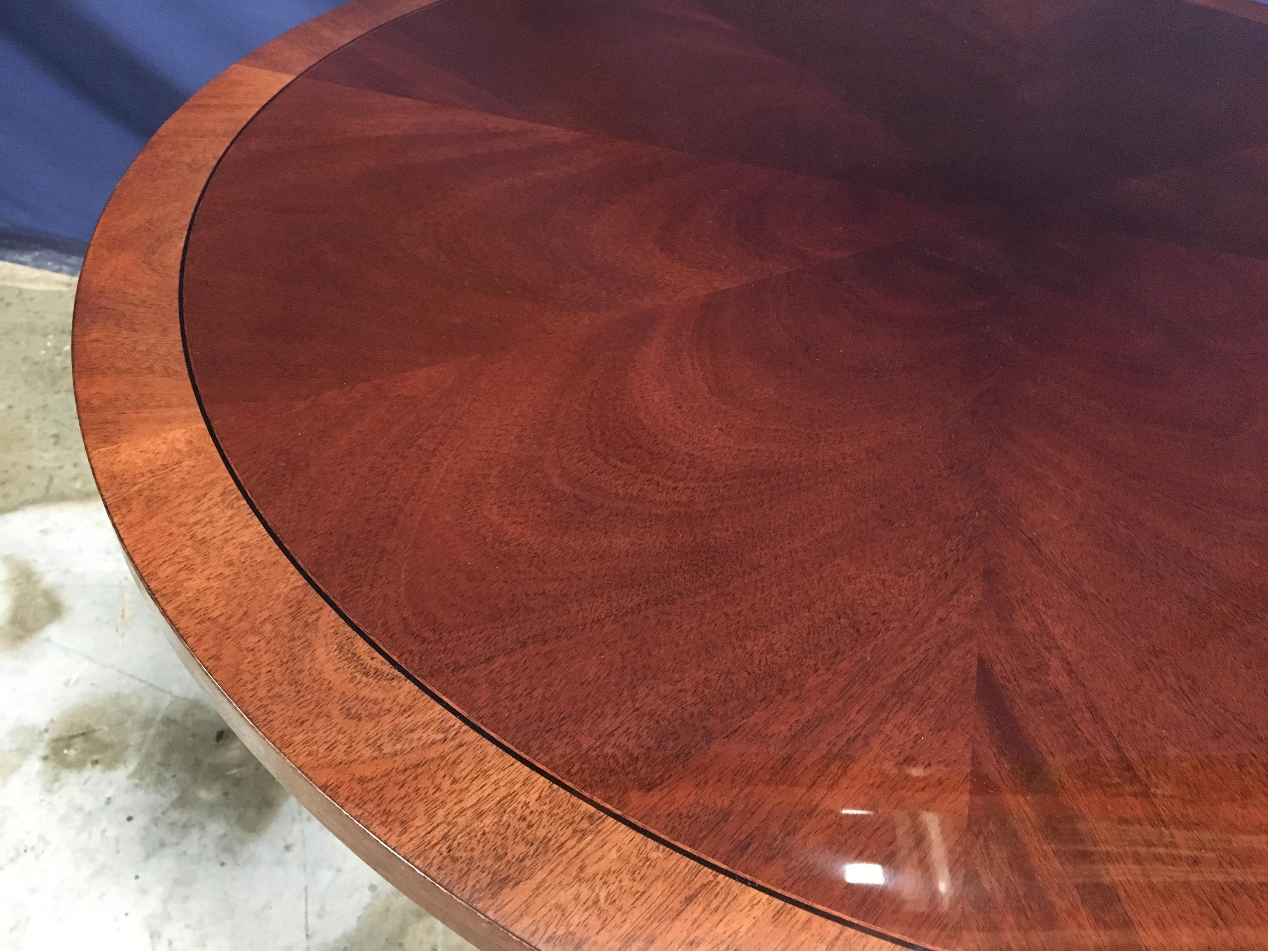 Contemporary 42 inch Round Mahogany Georgian Style Accent Foyer Table by Leighton Hall For Sale