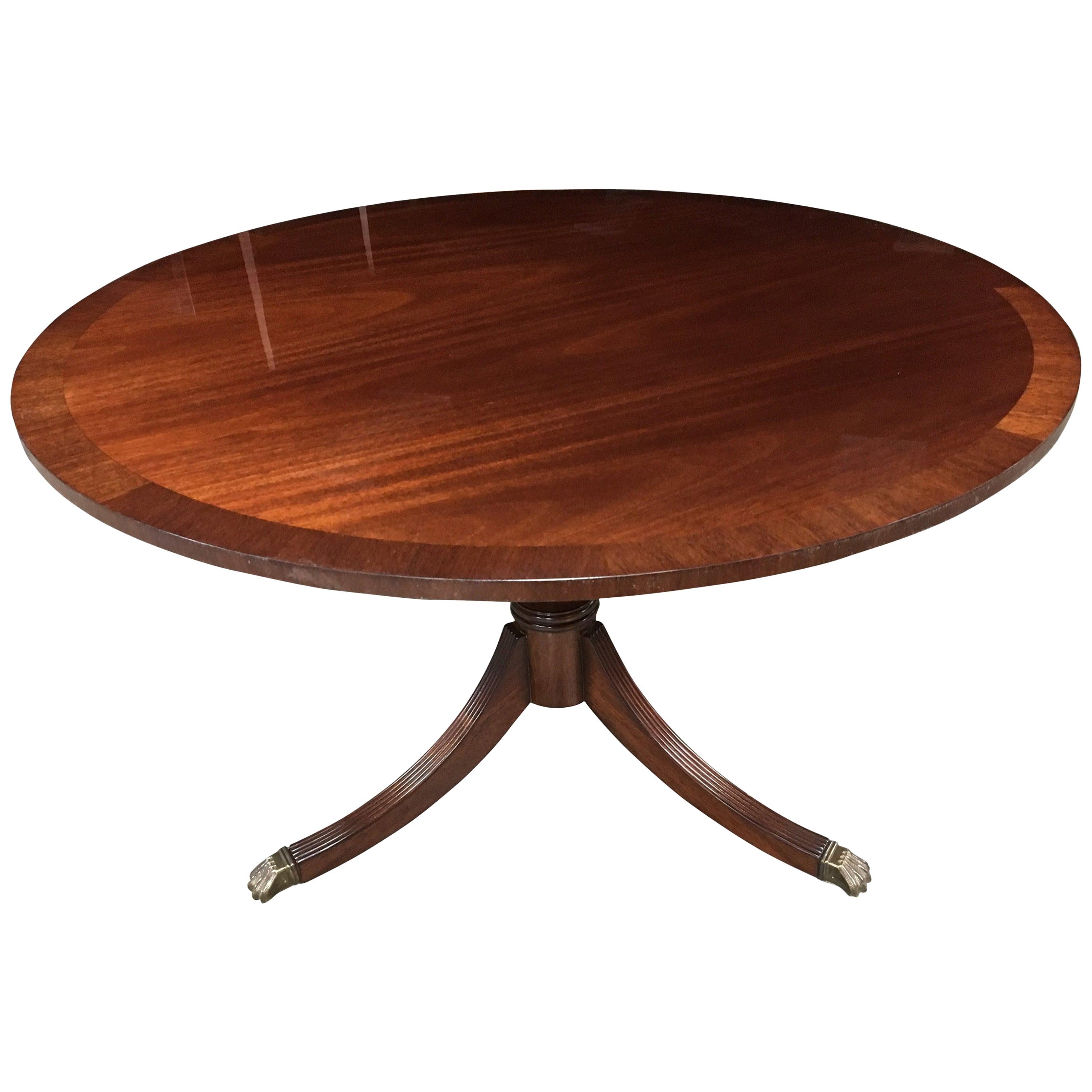 Round Mahogany Georgian Style Accent Foyer Table by Leighton Hall For Sale