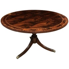 Vintage Round Mahogany Georgian Style Accent Foyer Table by Leighton Hall