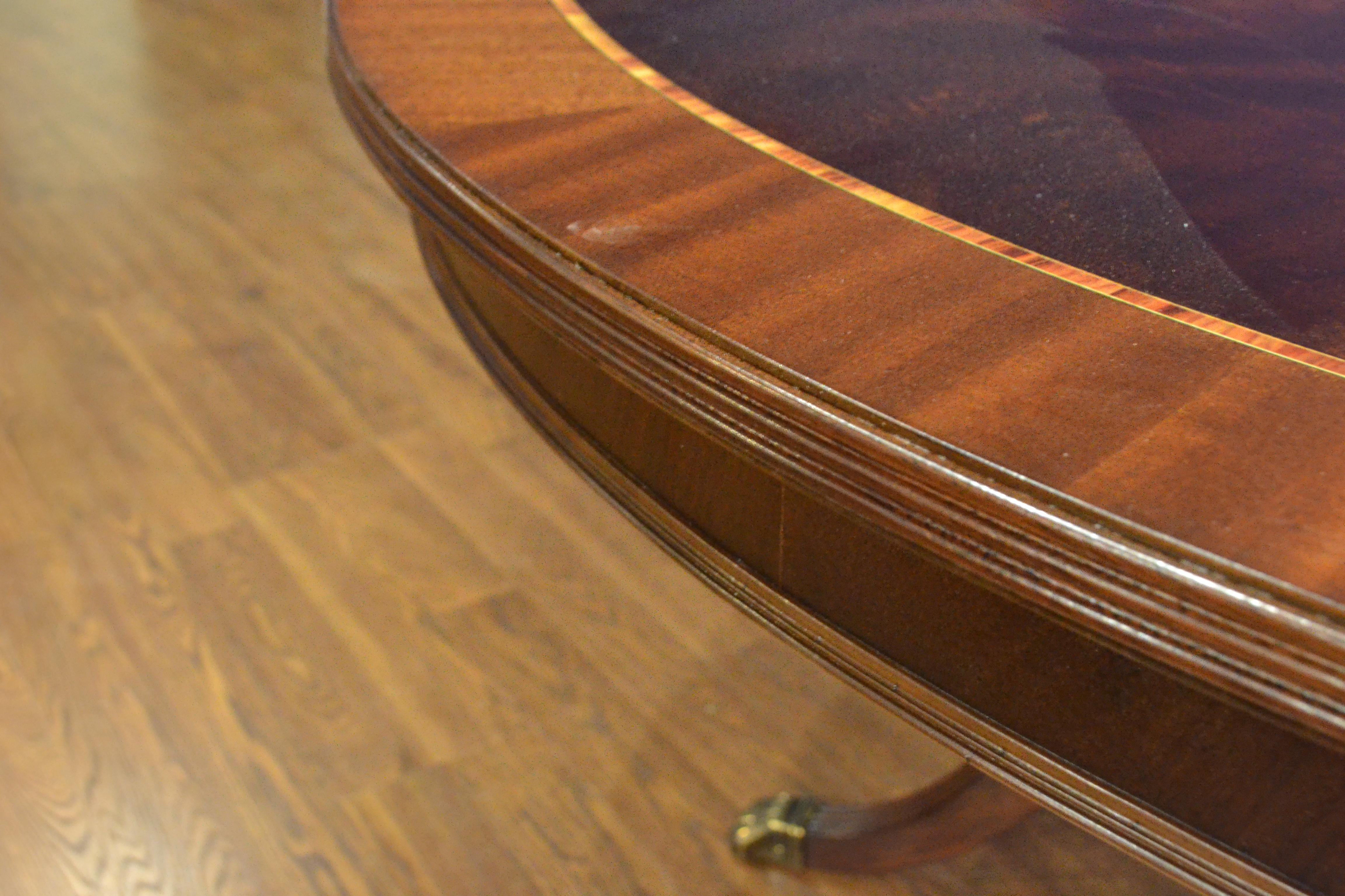 American Round Mahogany Georgian Style Dining Table by Leighton Hall