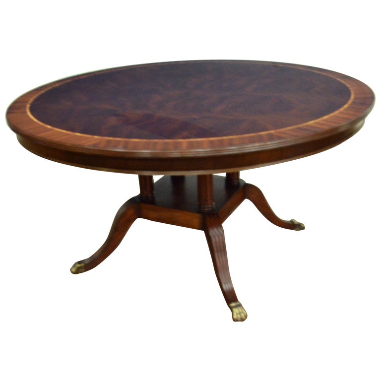 Round Mahogany Style Dining Table by Leighton Hall For Sale at
