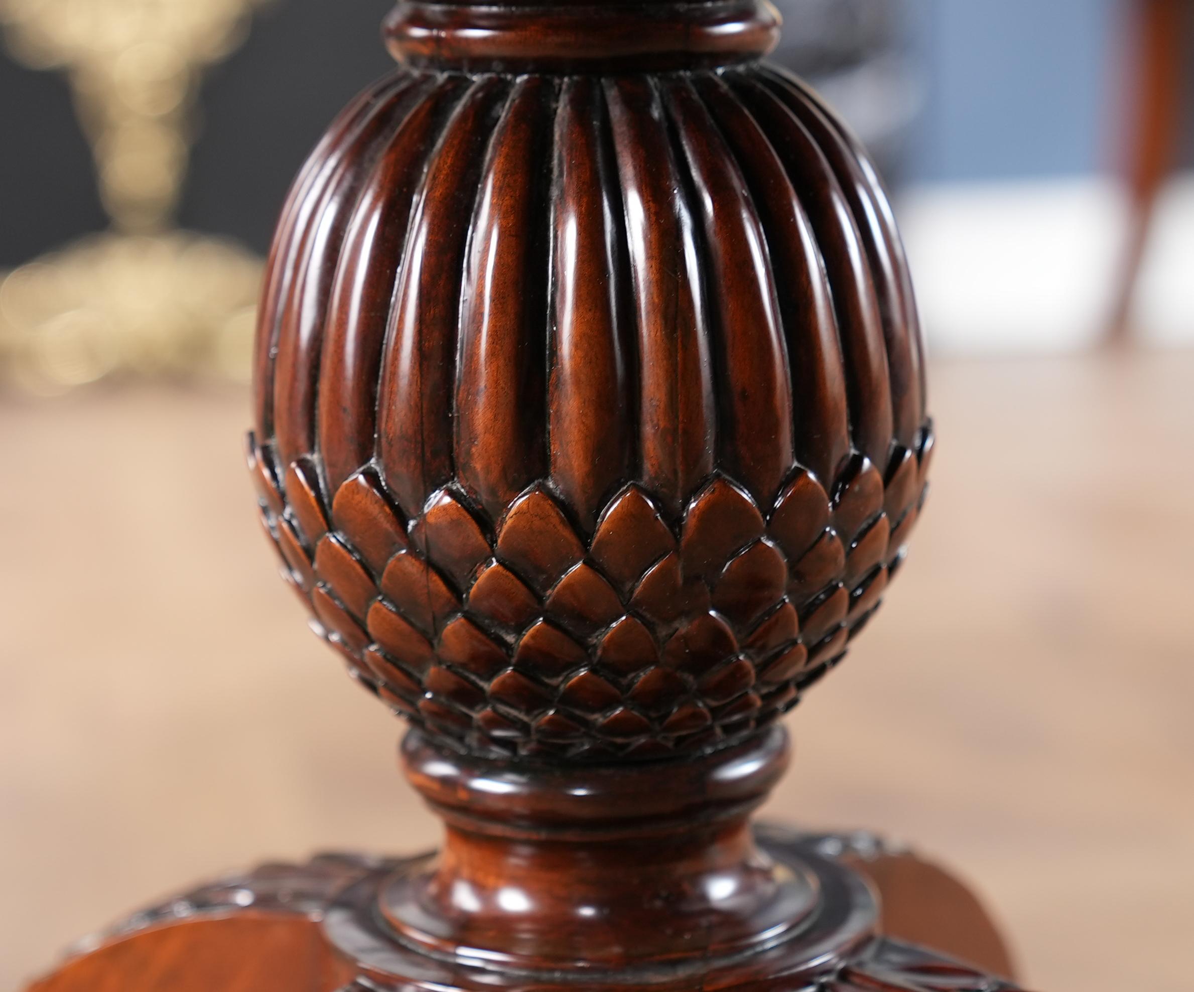 Round Mahogany Pineapple Table For Sale 1