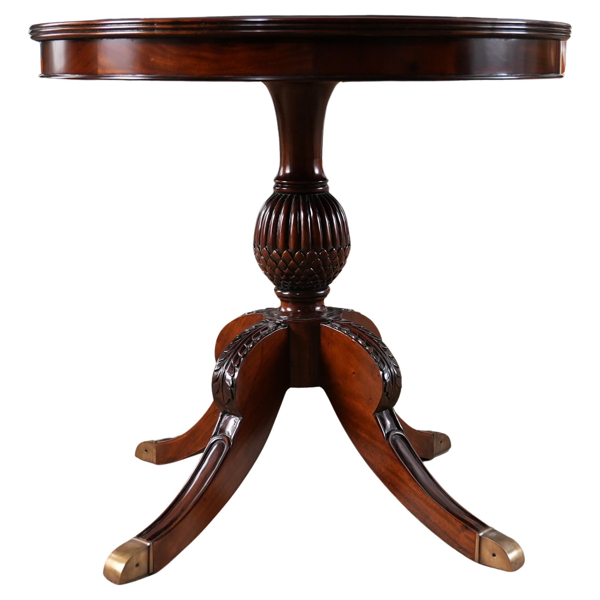 Round Mahogany Pineapple Table For Sale