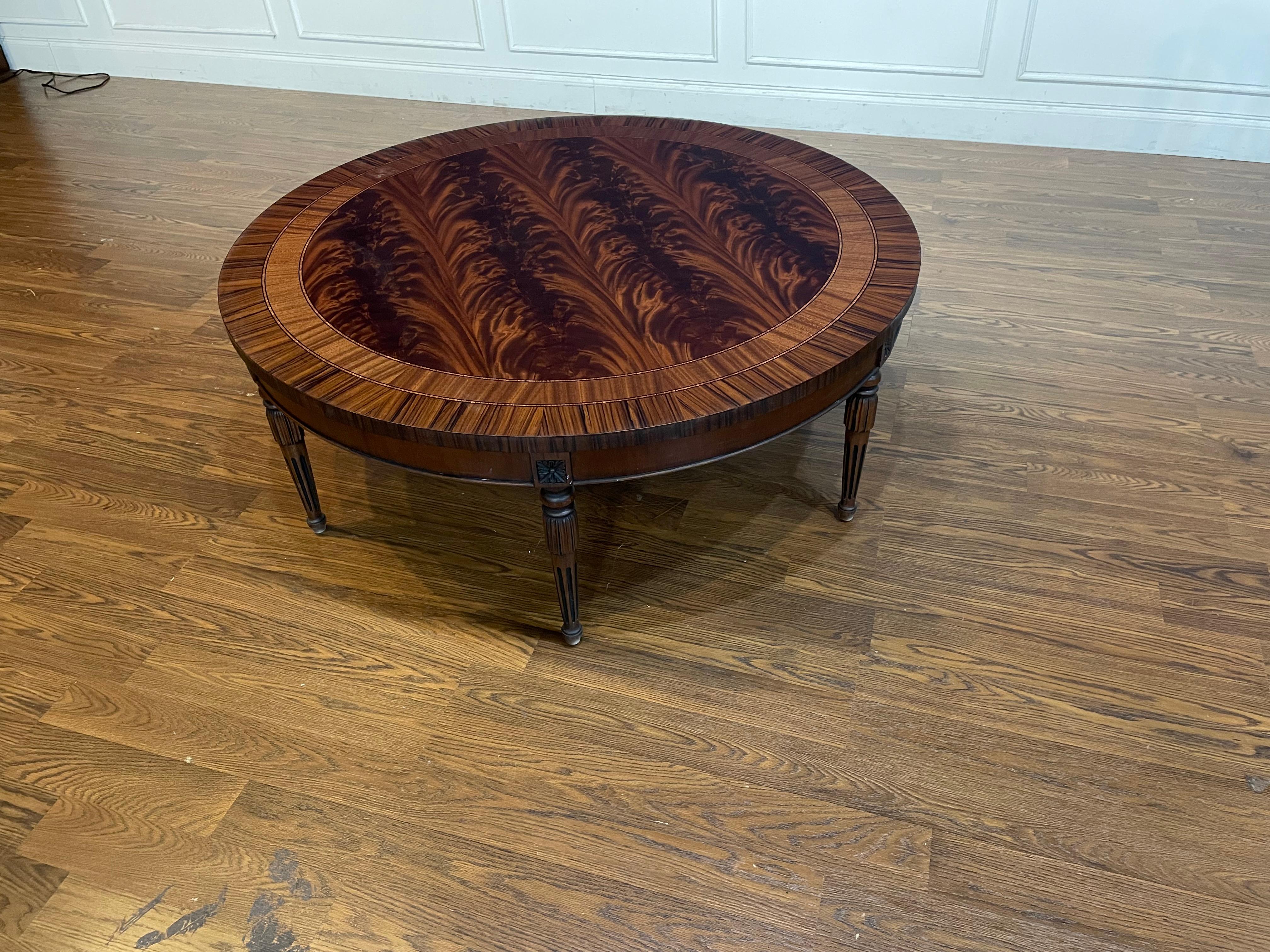 Round Mahogany Regency Style Coffee Table by Leighton Hall For Sale 2