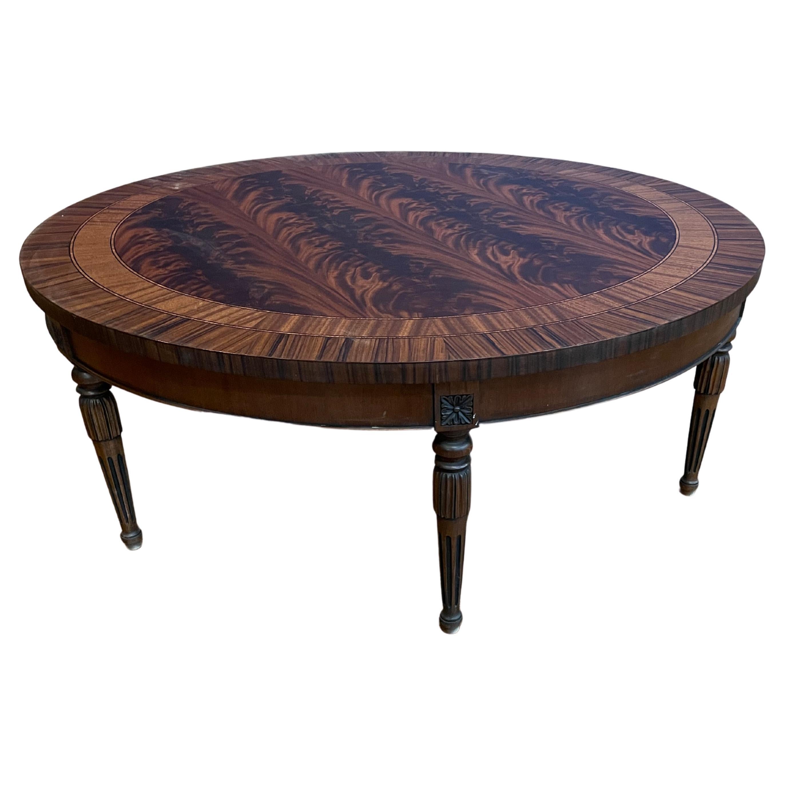 Round Mahogany Regency Style Coffee Table by Leighton Hall For Sale