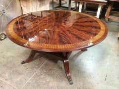 Round Mahogany Regency Style Dining Table by Leighton Hall