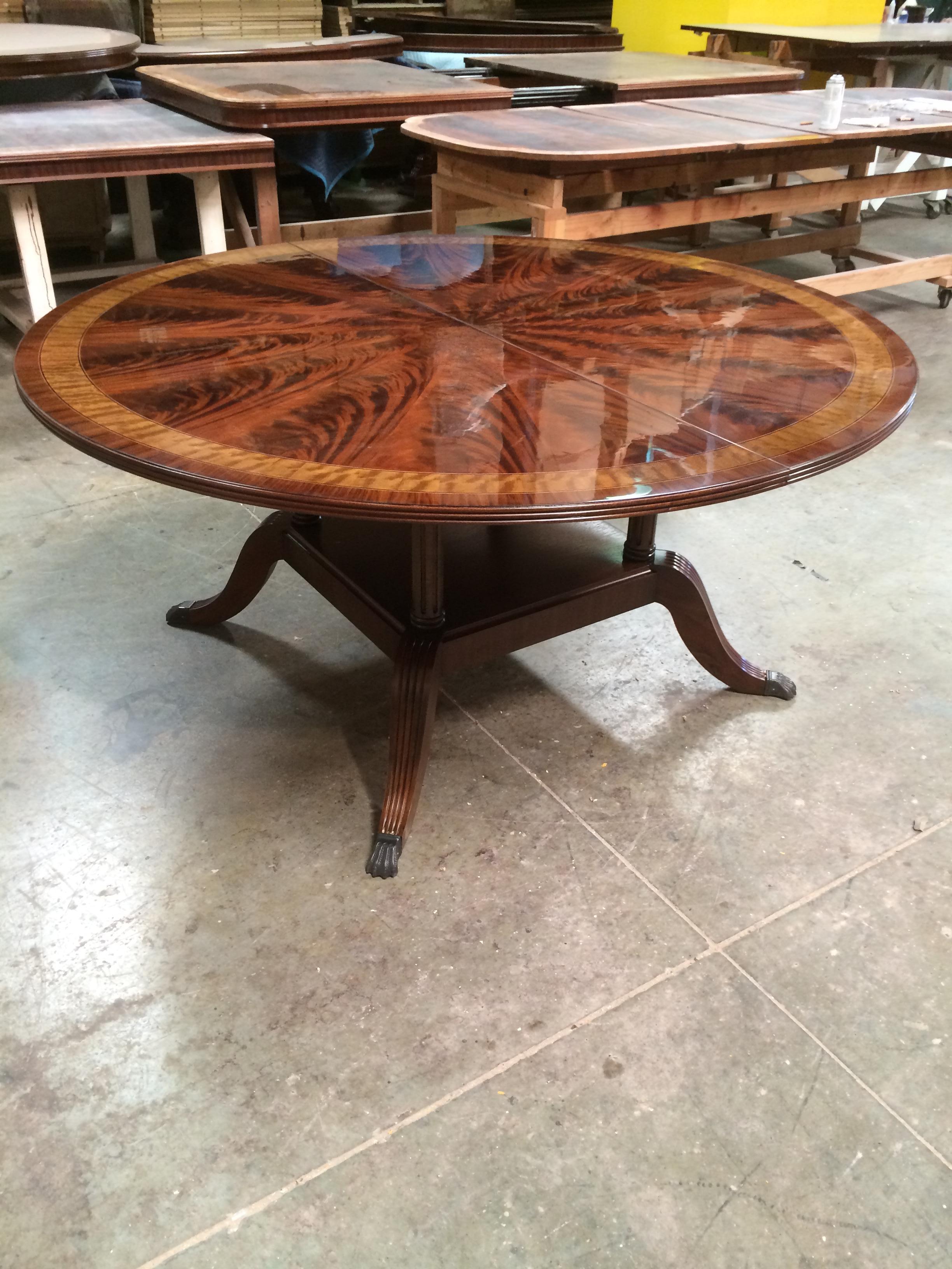 Contemporary Round Mahogany Regency Style Dining Table by Leighton Hall