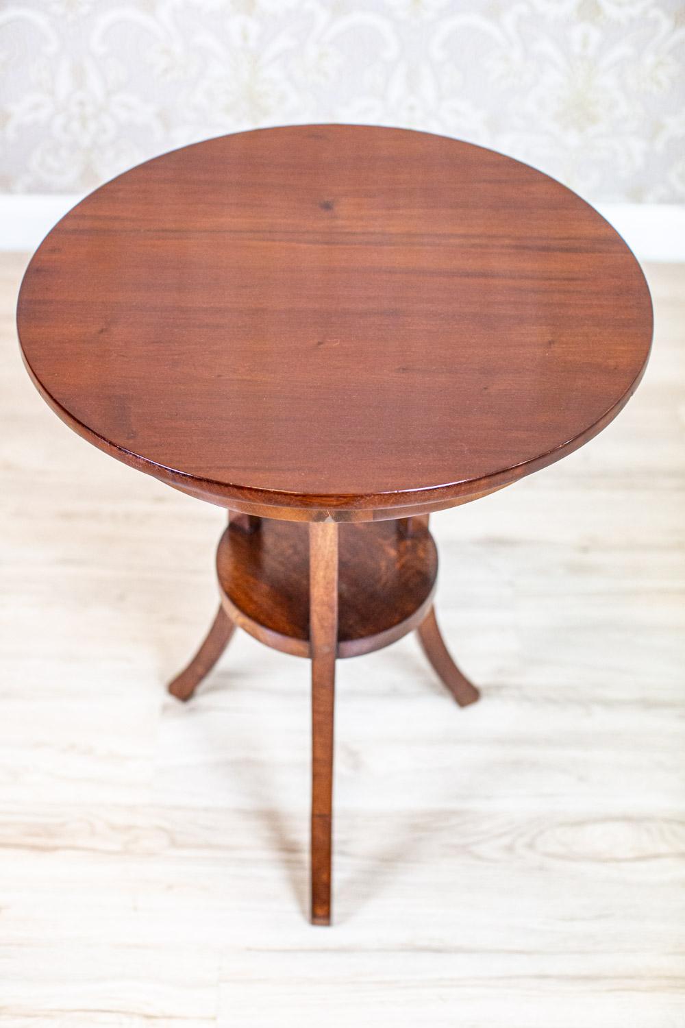 small round mahogany side table