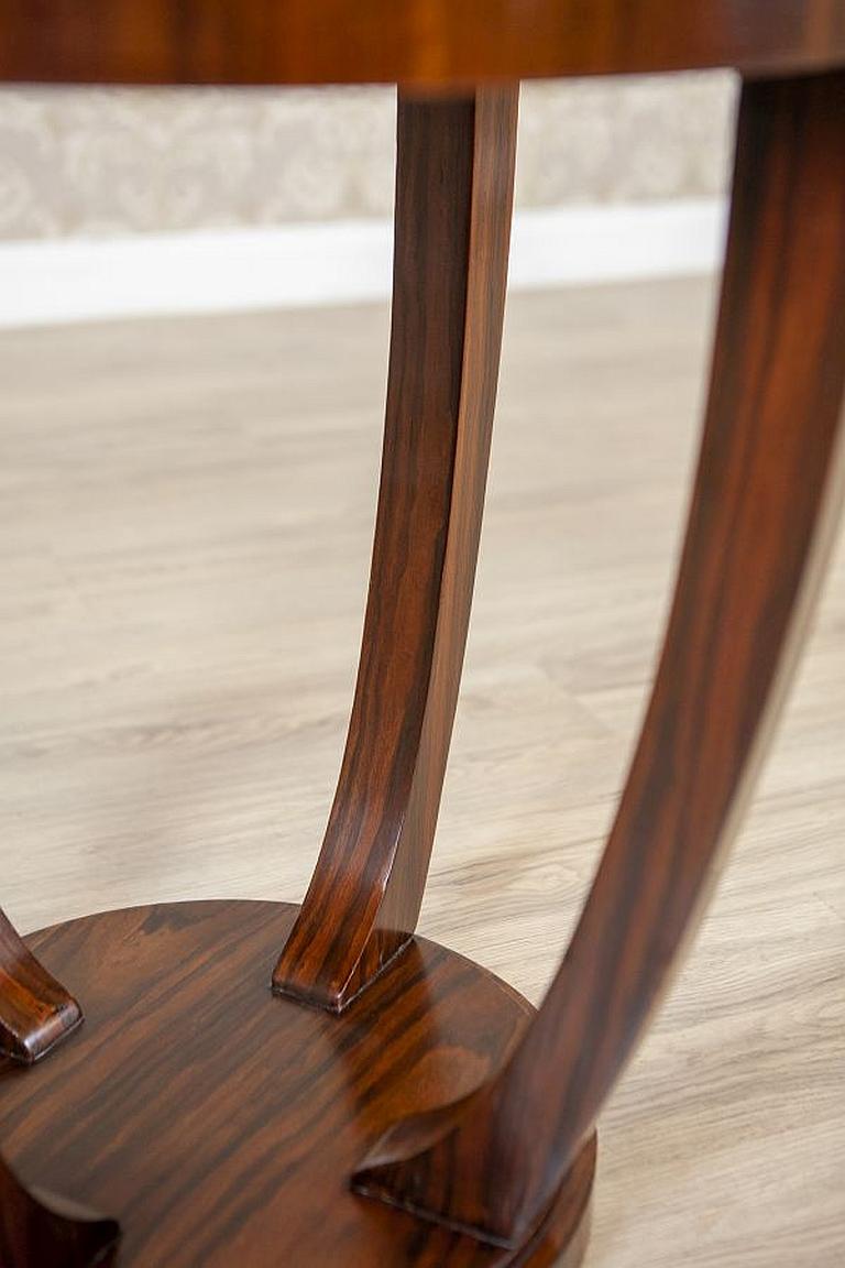 Round Mahogany Side Table From the Late 20th Century Stylized as Art Deco For Sale 6