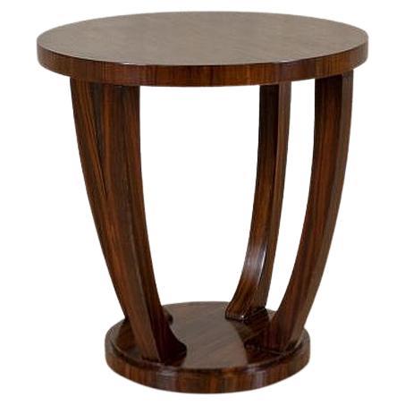 Round Mahogany Side Table From the Late 20th Century Stylized as Art Deco For Sale