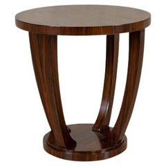 Round Mahogany Side Table From the Late 20th Century Stylized as Art Deco