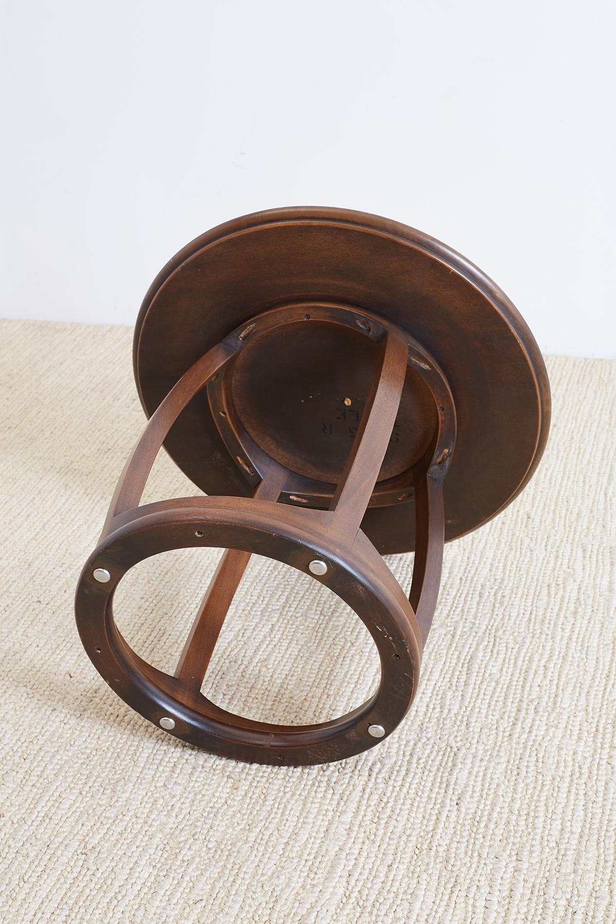 Round Mahogany Drinks Table or Tabouret  1