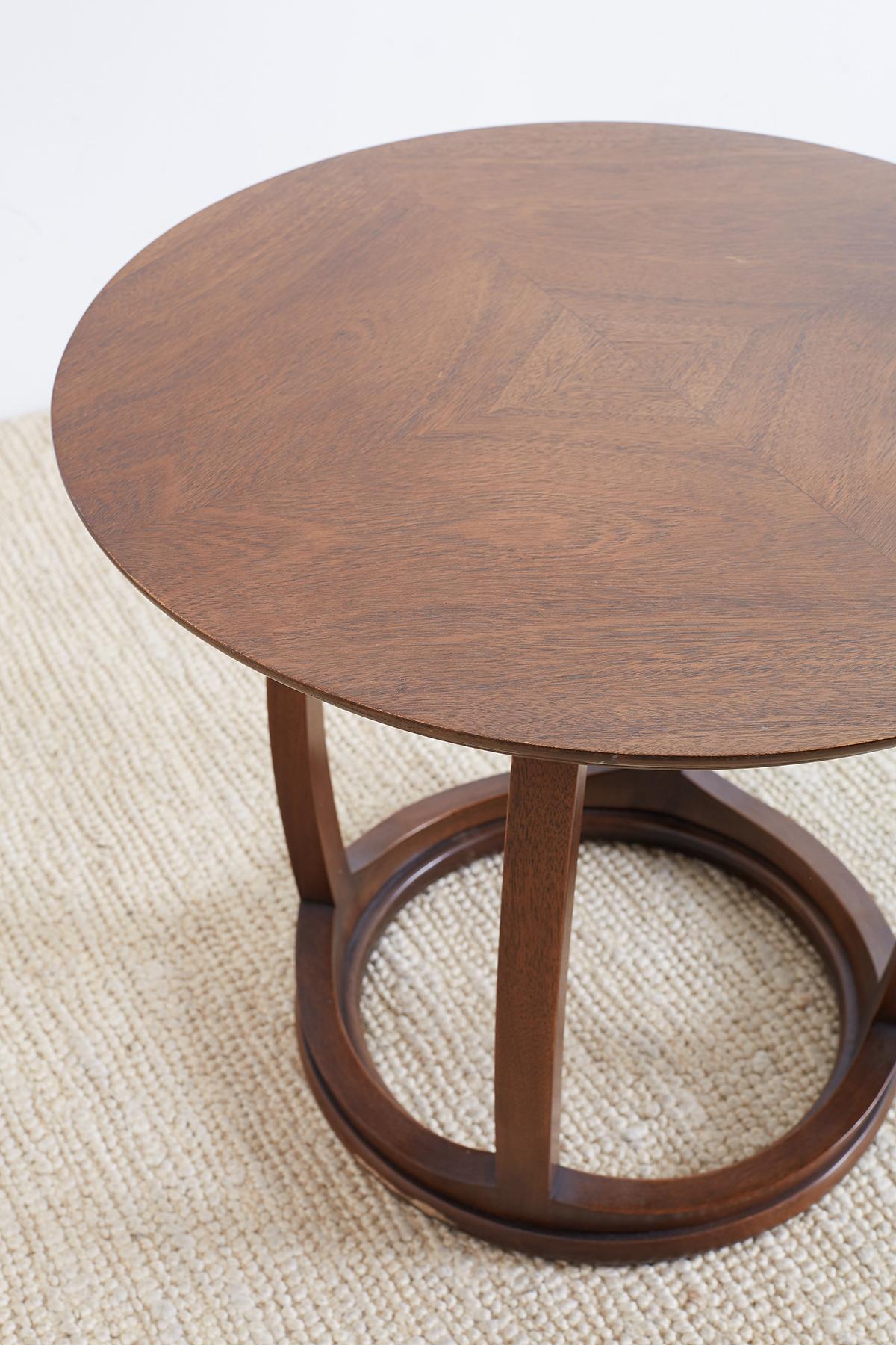 Round Mahogany Drinks Table or Tabouret  2
