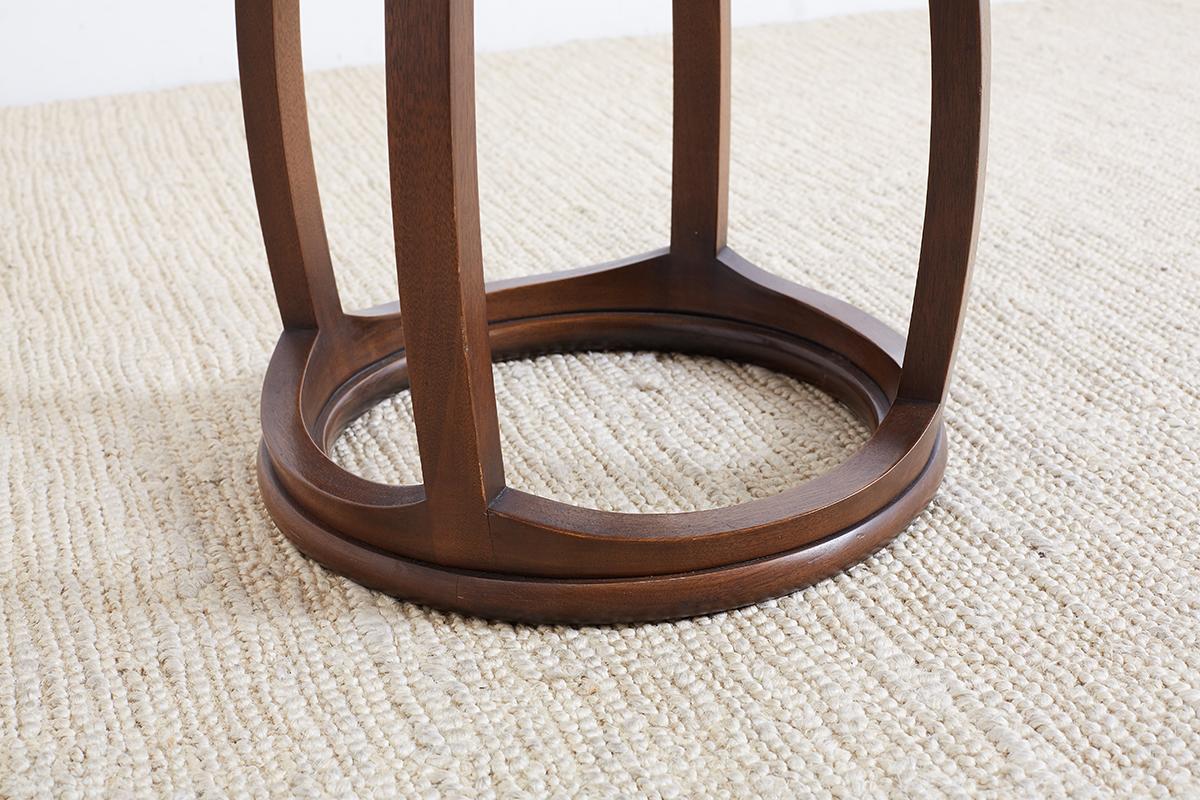 Mid-Century Modern Round Mahogany Drinks Table or Tabouret 