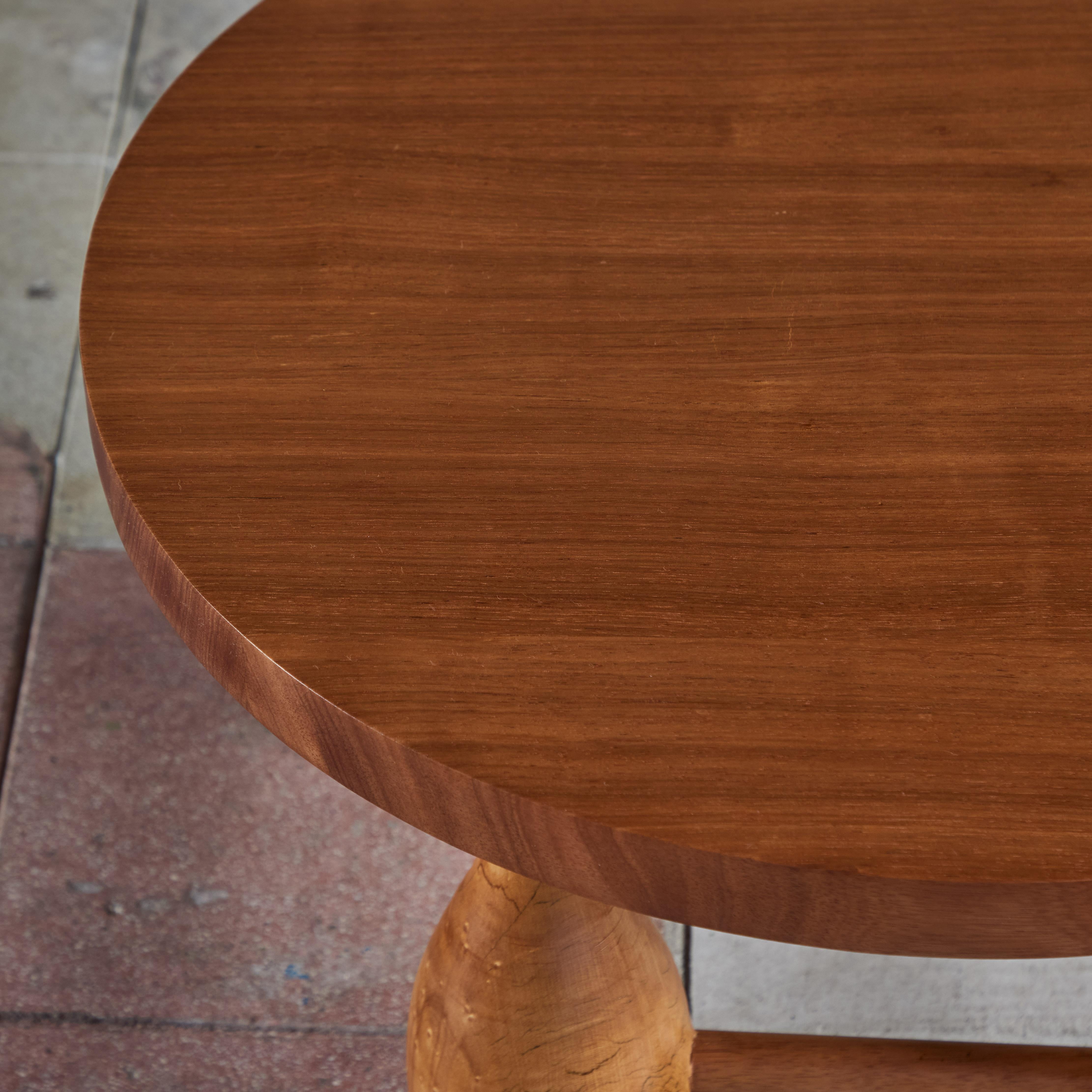 Round Mahogany Side Table with Oversized Curvy Legs For Sale 4