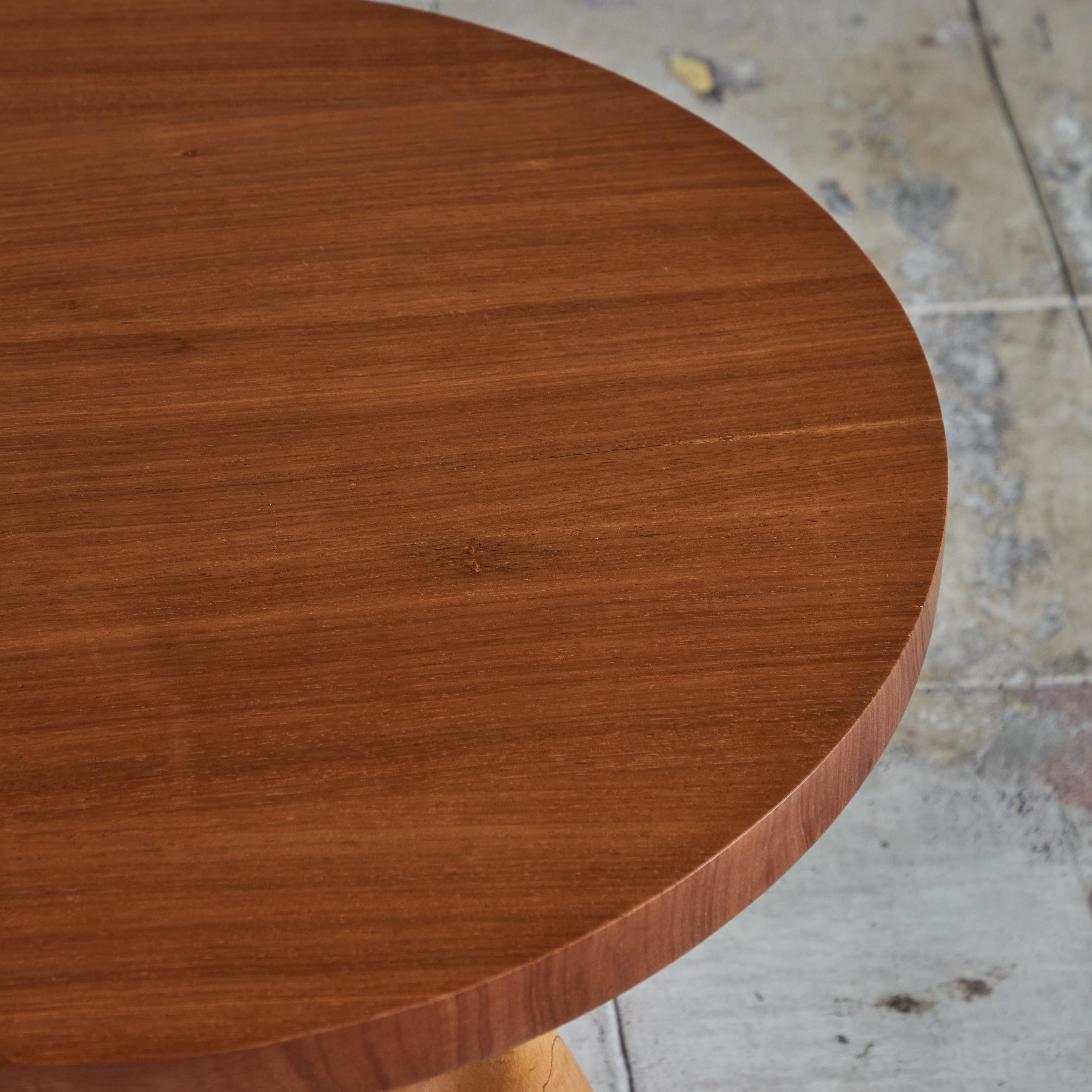 Round Mahogany Side Table with Oversized Curvy Legs For Sale 5