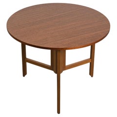 Round mahogany table by André Sornay, Meubles Sornay 1960
