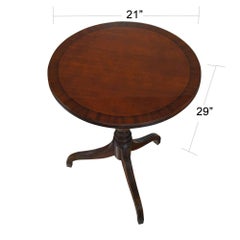 Round Mahogany Table with Reeded Edge