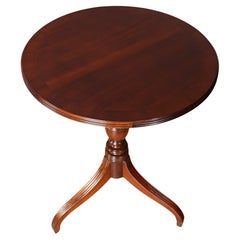 Round Mahogany Table with Reeded Edge