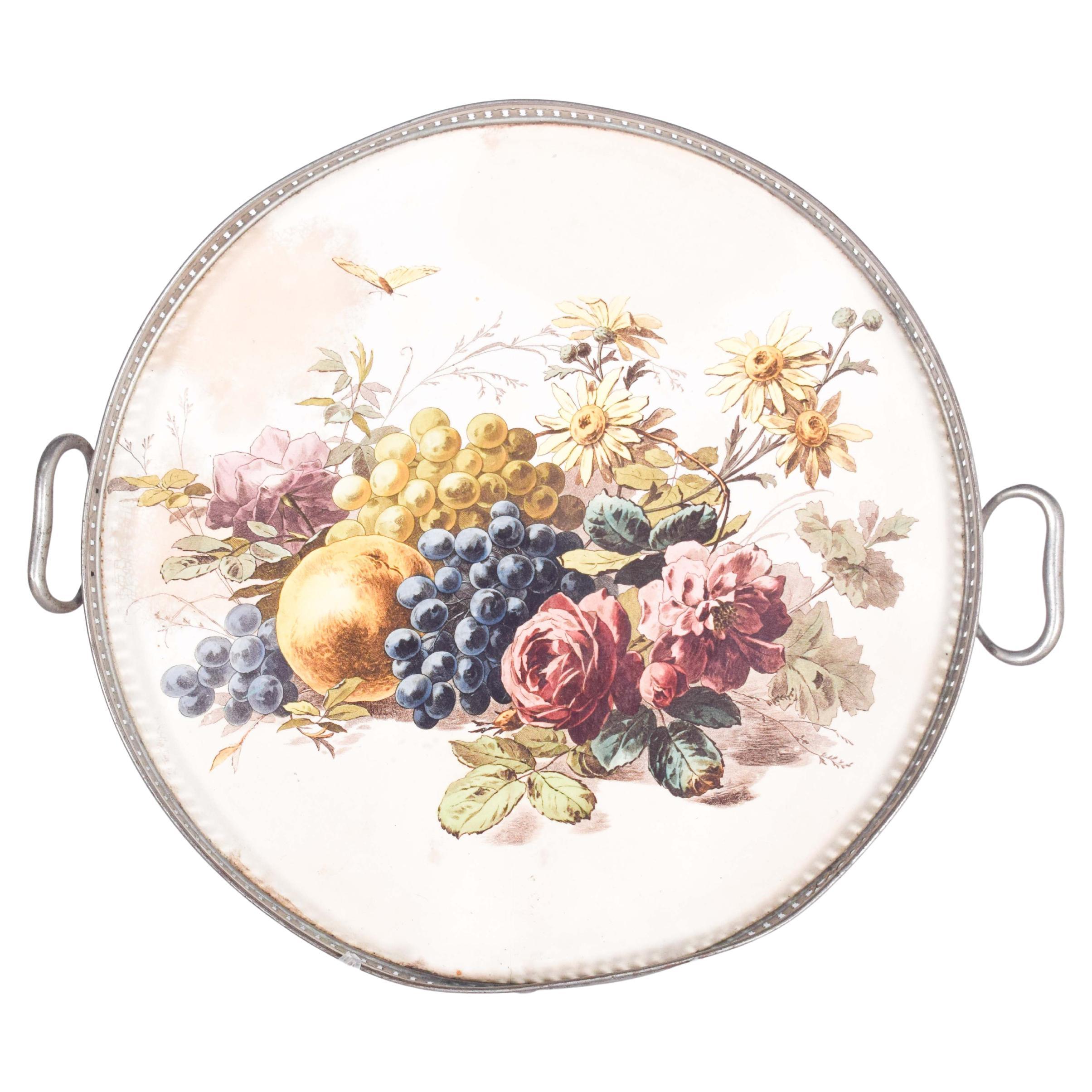 Maiolica rotonda con griglia in ceramica smaltata