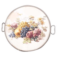 Maiolica rotonda con griglia in ceramica smaltata
