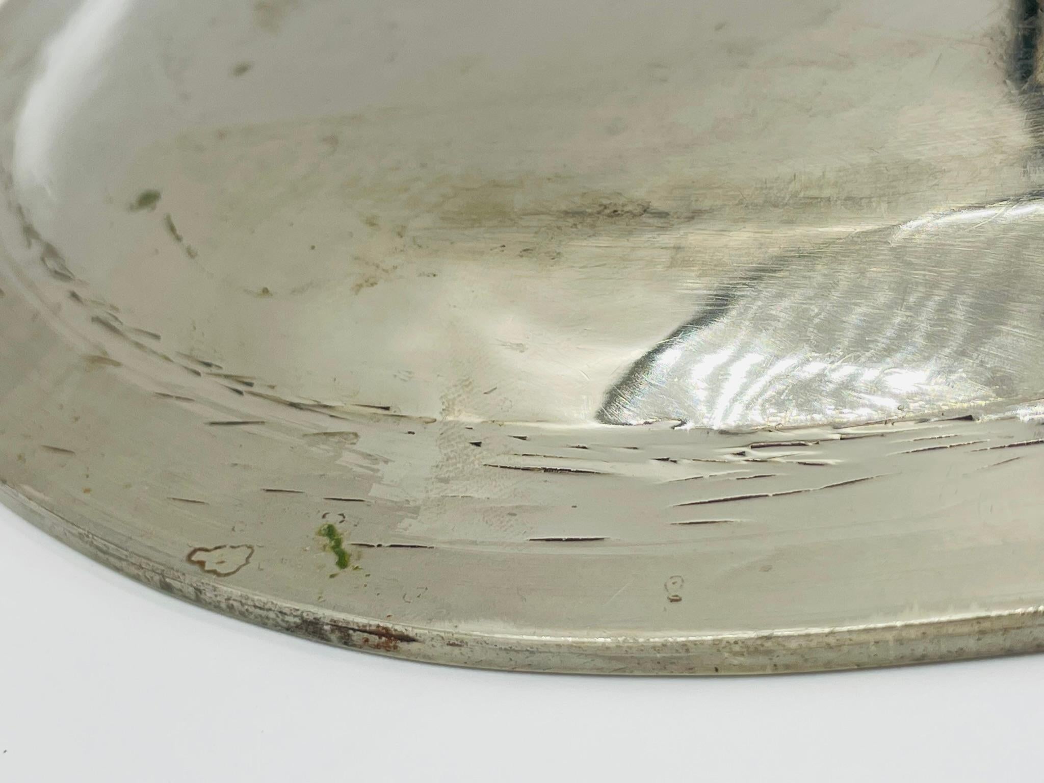 Vassoio rotondo in malachite e placca d'argento, Messico, anni '50, nello stile di Los Castill in vendita 6