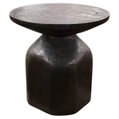 Tavolino rotondo in Wood Wood, moderno organico, finitura marrone