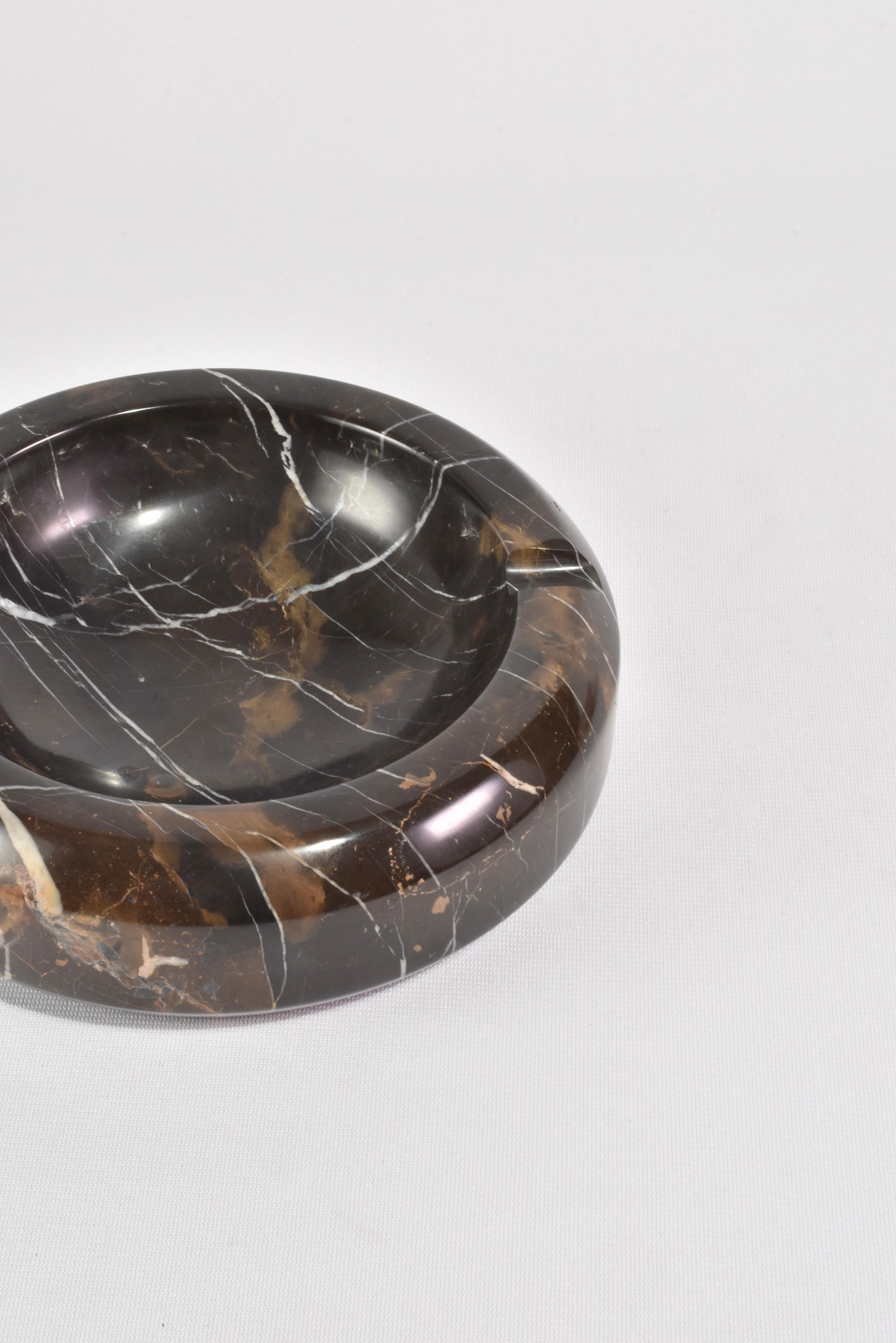 Hand-Crafted Round Marble Catchall