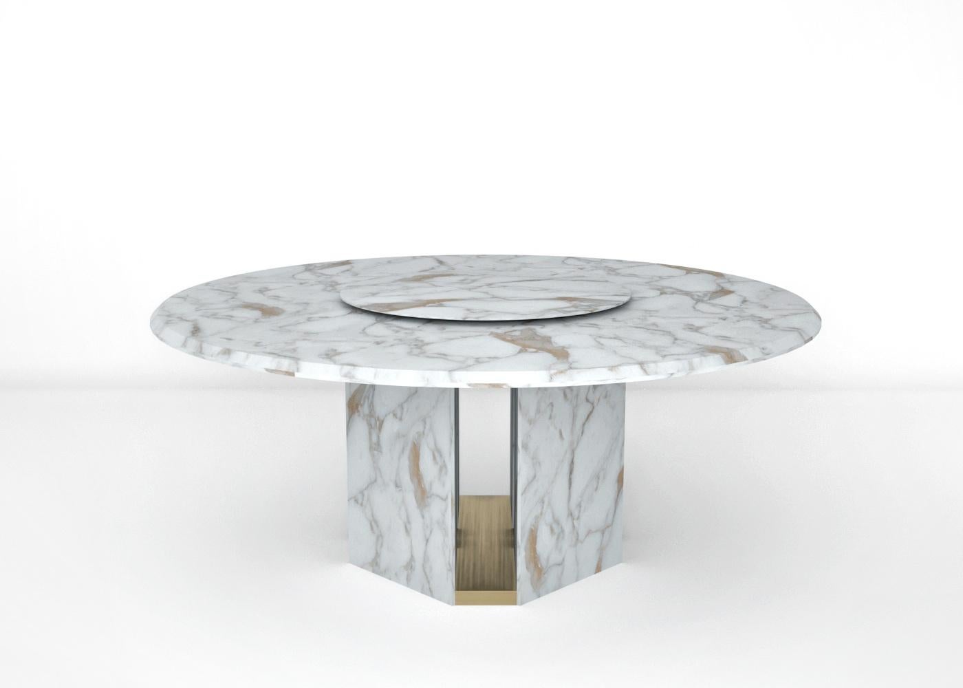 Table de salle à manger ronde en marbre 