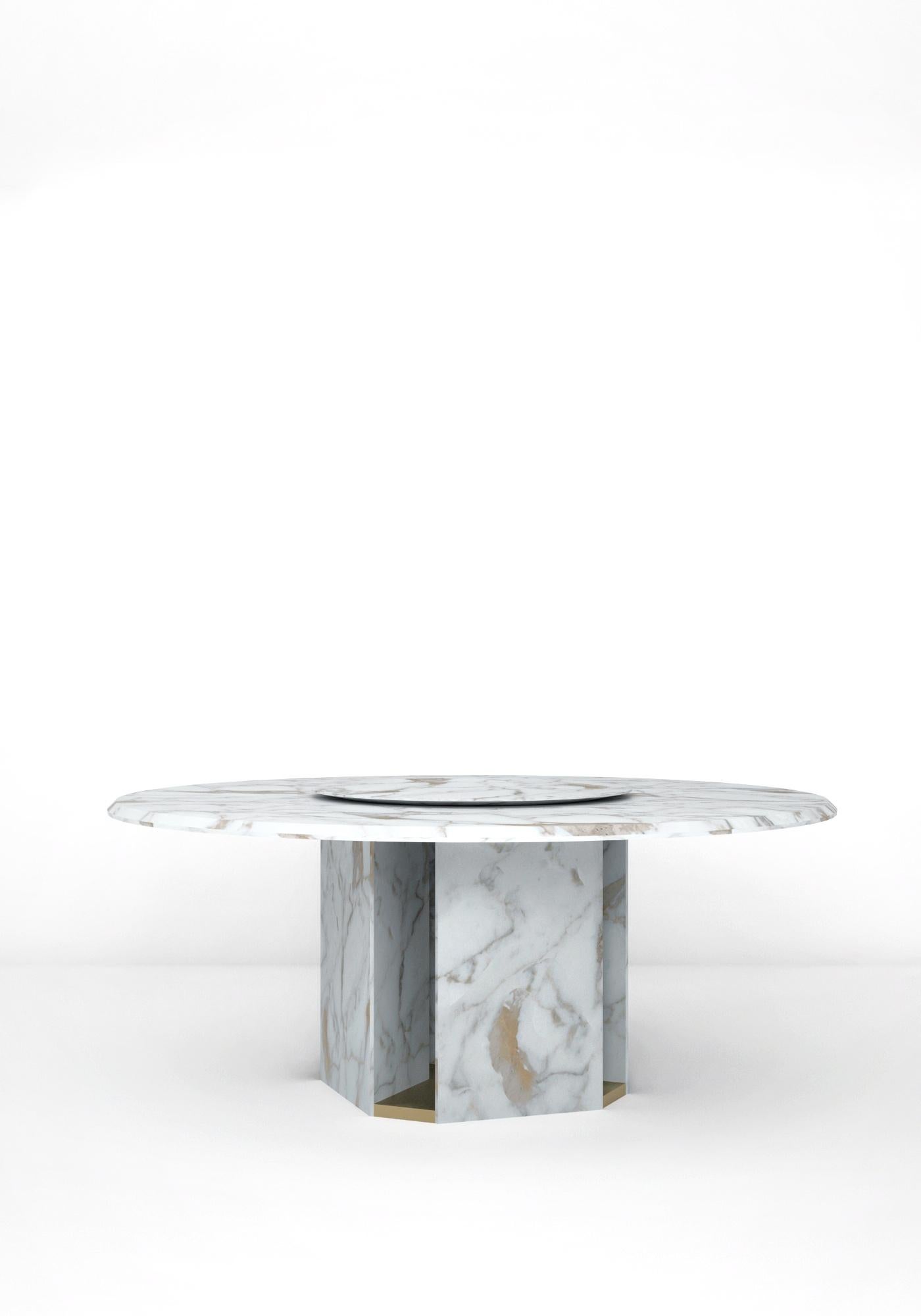 Moderne Table de salle à manger ronde en marbre Delta, Giorgio Bonaguro en vente