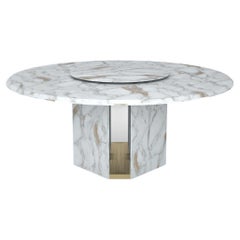 Round Marble "Delos" Dining Table, Giorgio Bonaguro