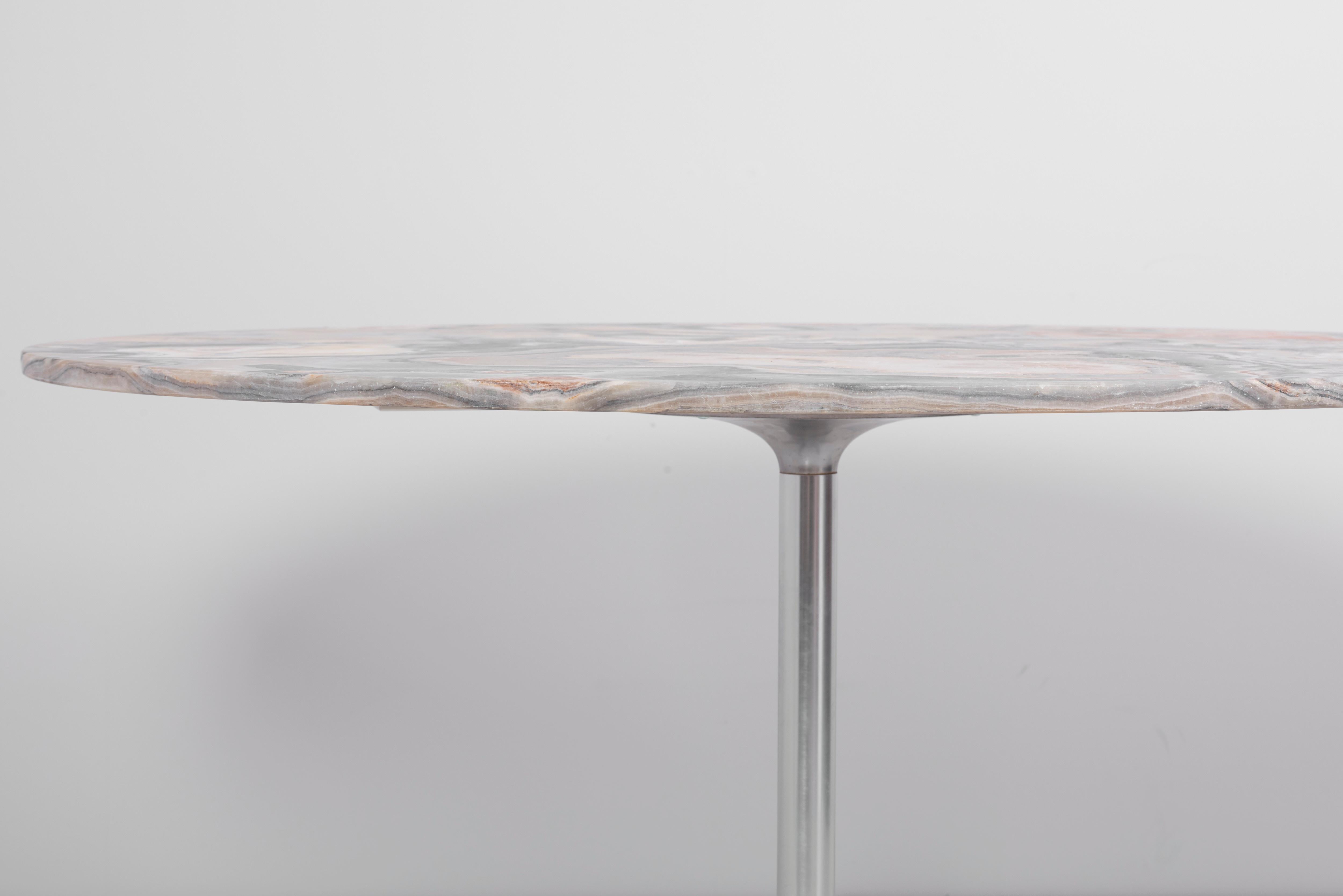 Aluminum Round Marble Dining Table by Horst Brüning for Cor, Germany - 1970s