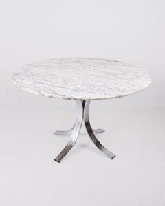 Round marble dining table, made in France, 1970s–80s