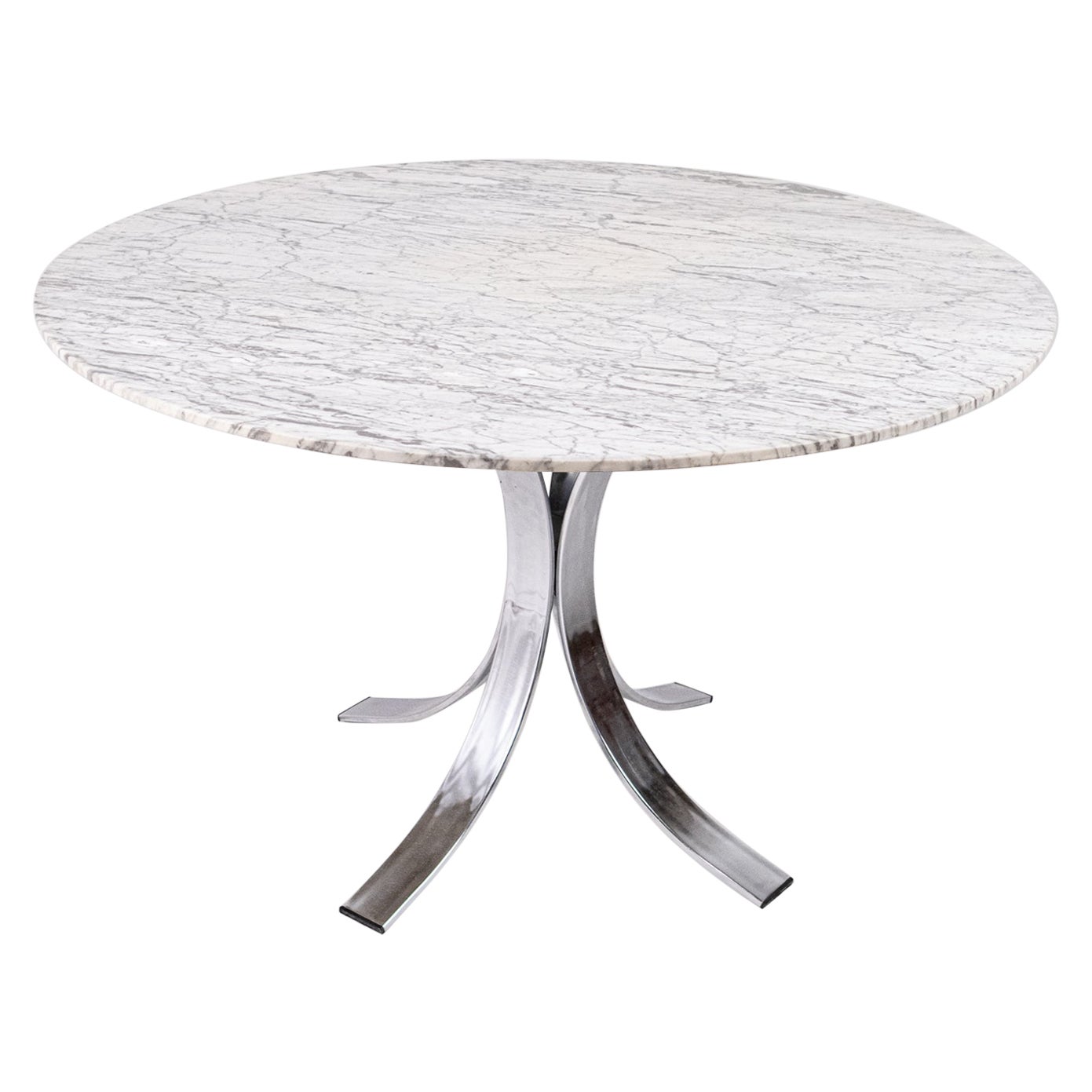 Round marble dining table, made in France, 1970s–80s