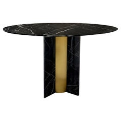 Round Marble Dining Table "Small Black Coloss