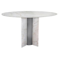 Round Marble Dining Table "Small White Coloss"