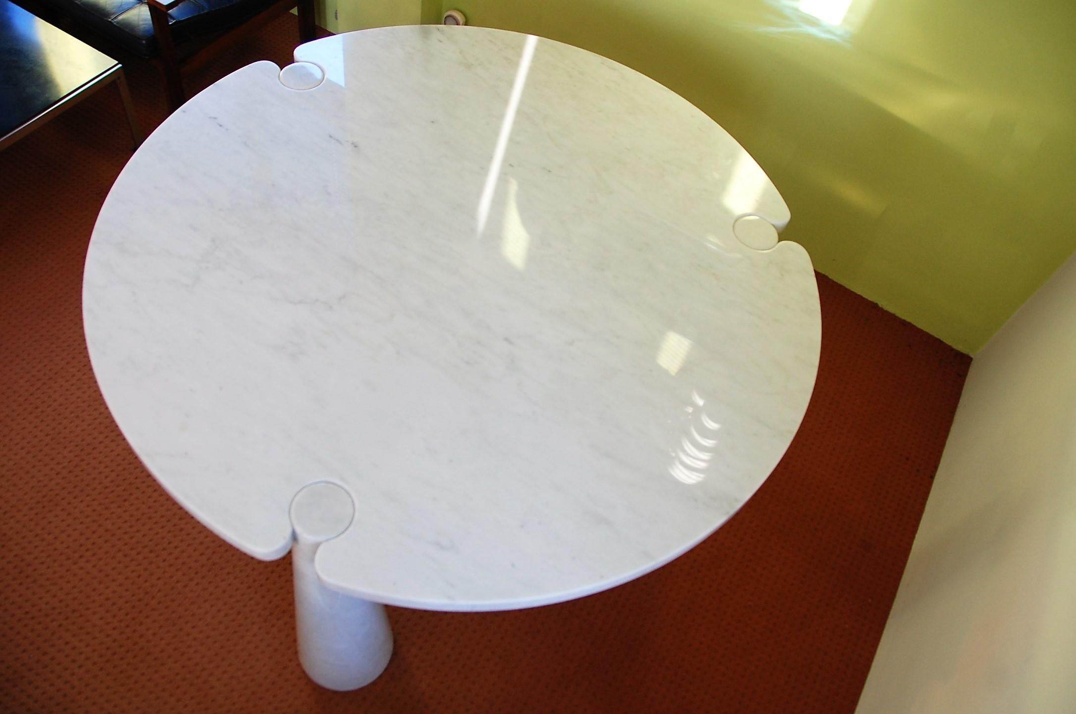 Late 20th Century Round Marble Eros Dining Table by Angelo Mangiarotti for Skipper, Italy, 1970s