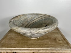 Round Marble Italian Stone Sink in Soft Blues/Neutrals, 20th Century