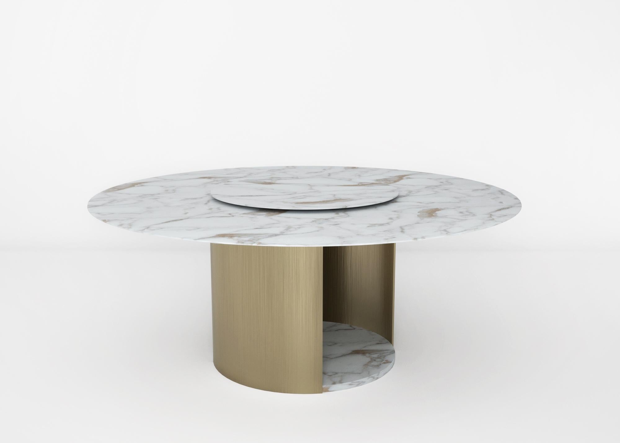 Table de salle à manger ronde en marbre 