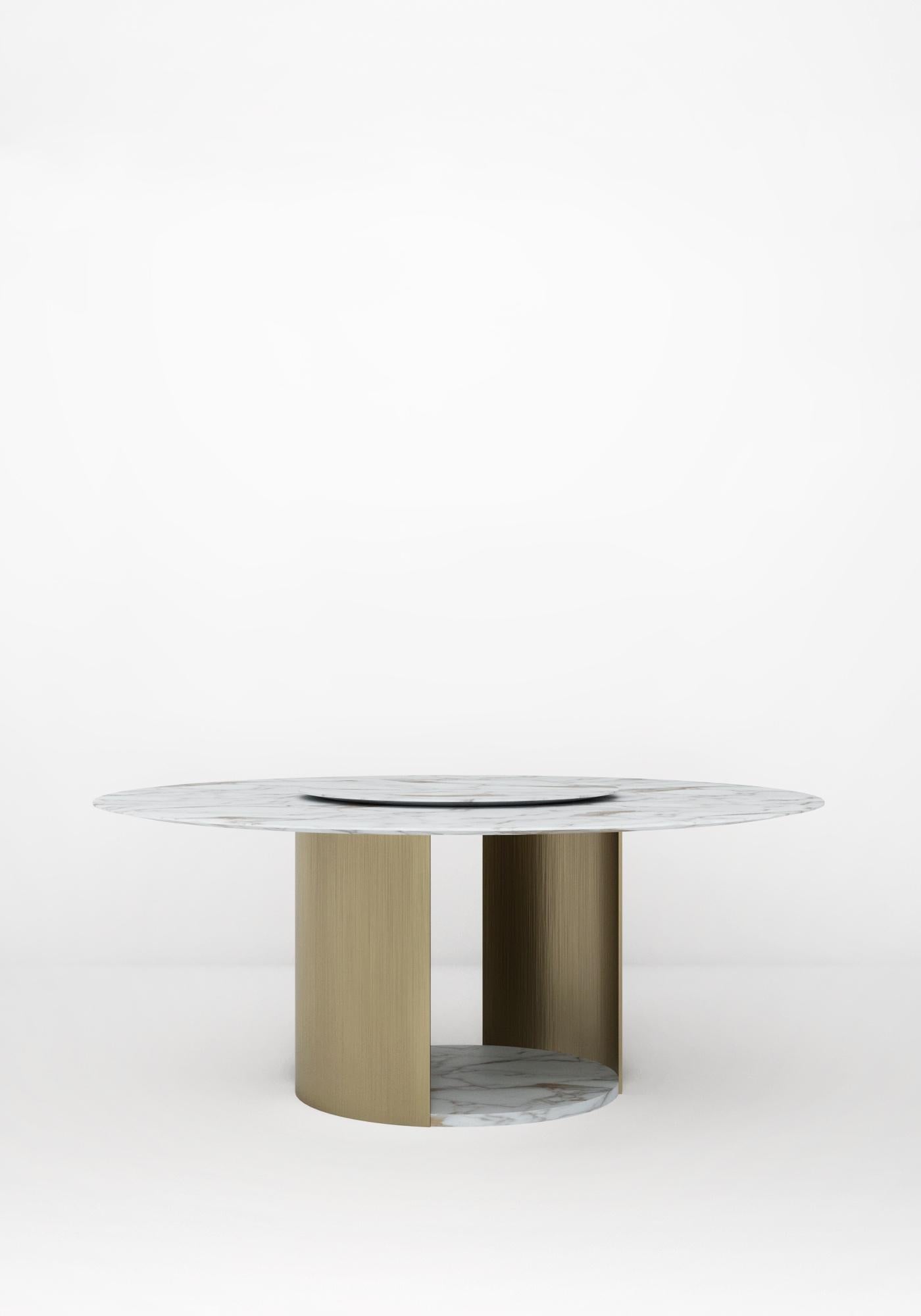 Moderne Table de salle à manger ronde en marbre « Milos », Giorgio Bonaguro en vente