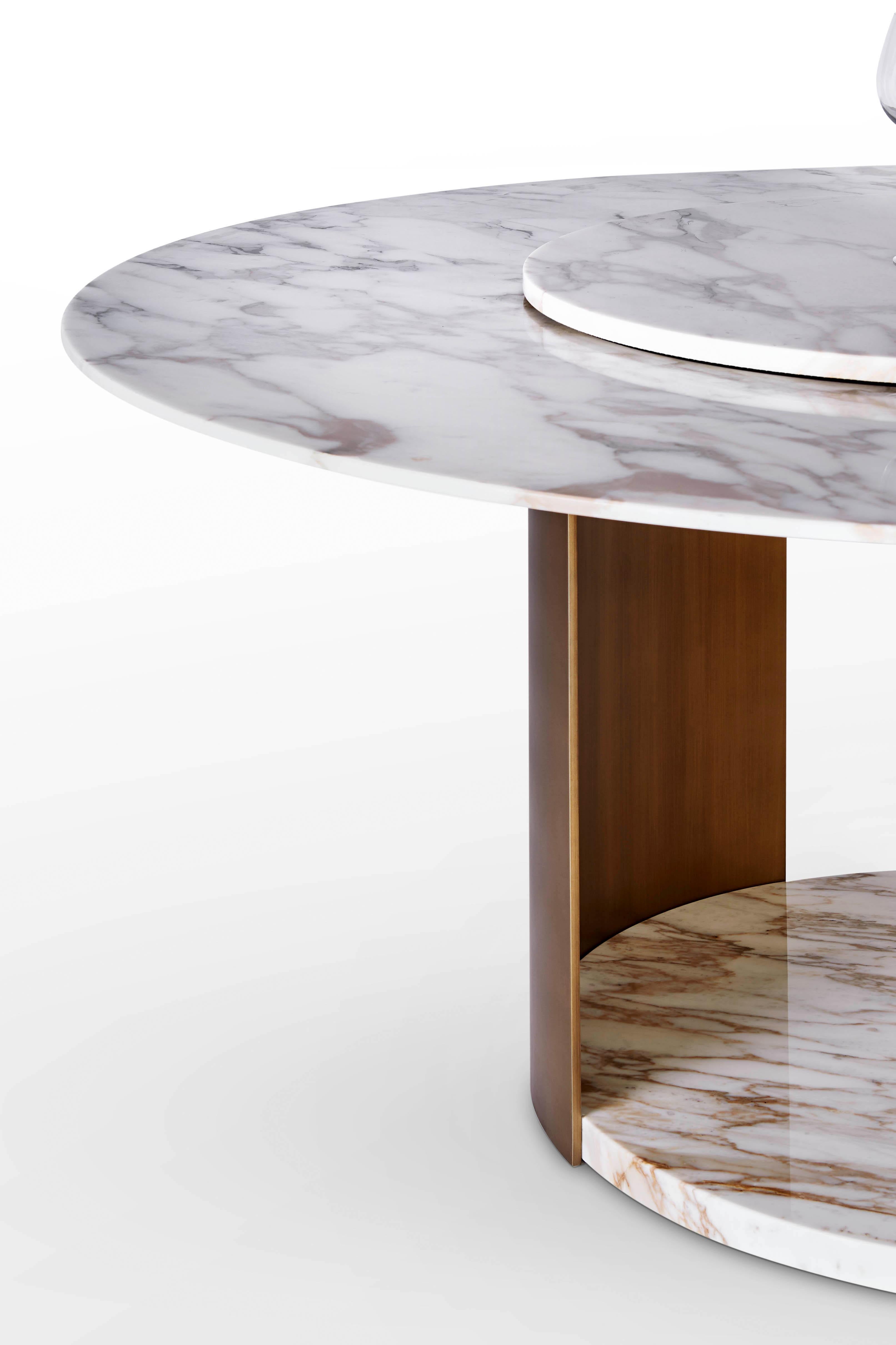 Table de salle à manger ronde en marbre « Milos », Giorgio Bonaguro en vente 1