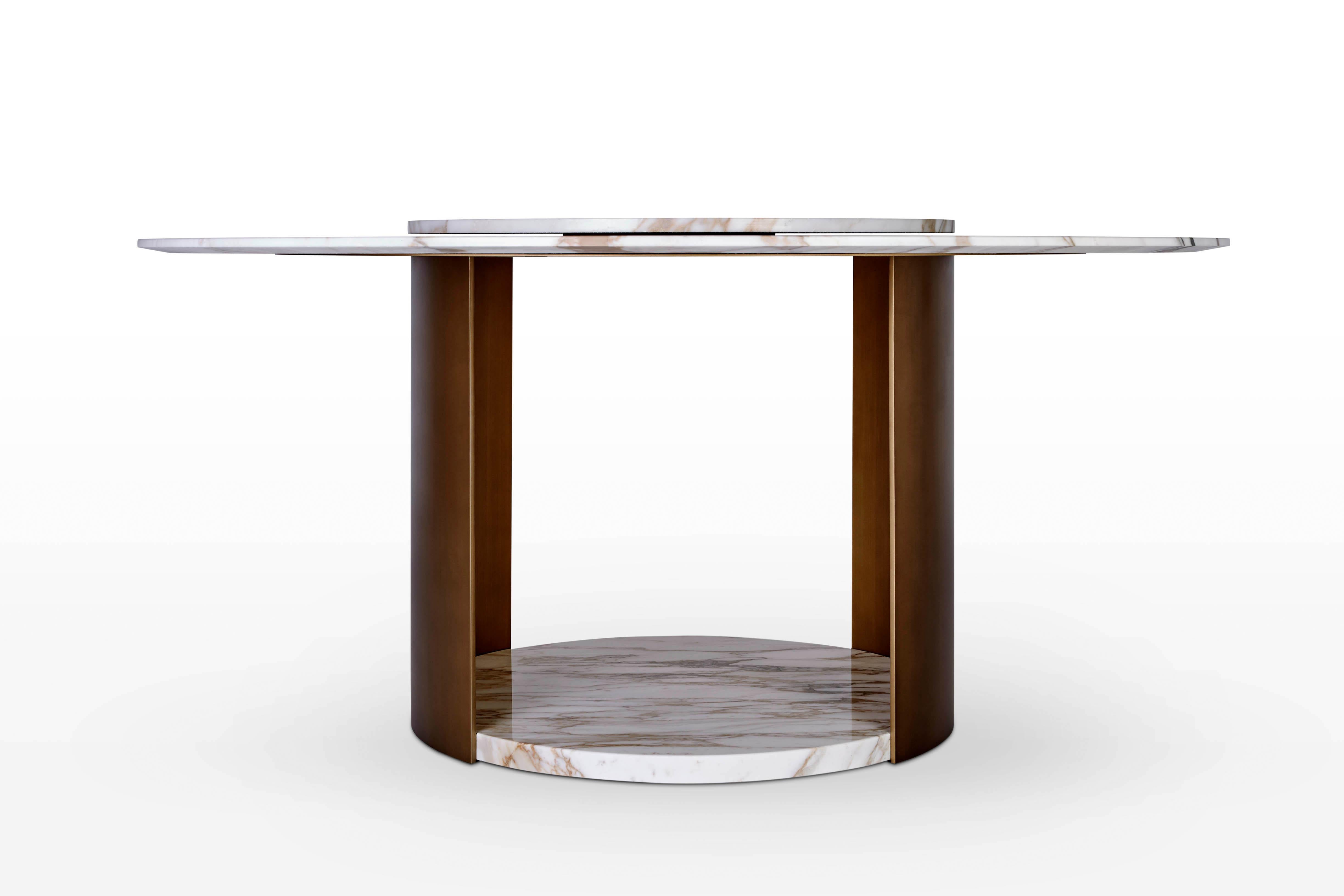 Table de salle à manger ronde en marbre « Milos », Giorgio Bonaguro en vente 2
