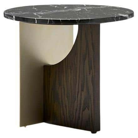 Round Marble Side Table in Custom Wood and Metal Finishes For Sale at ...