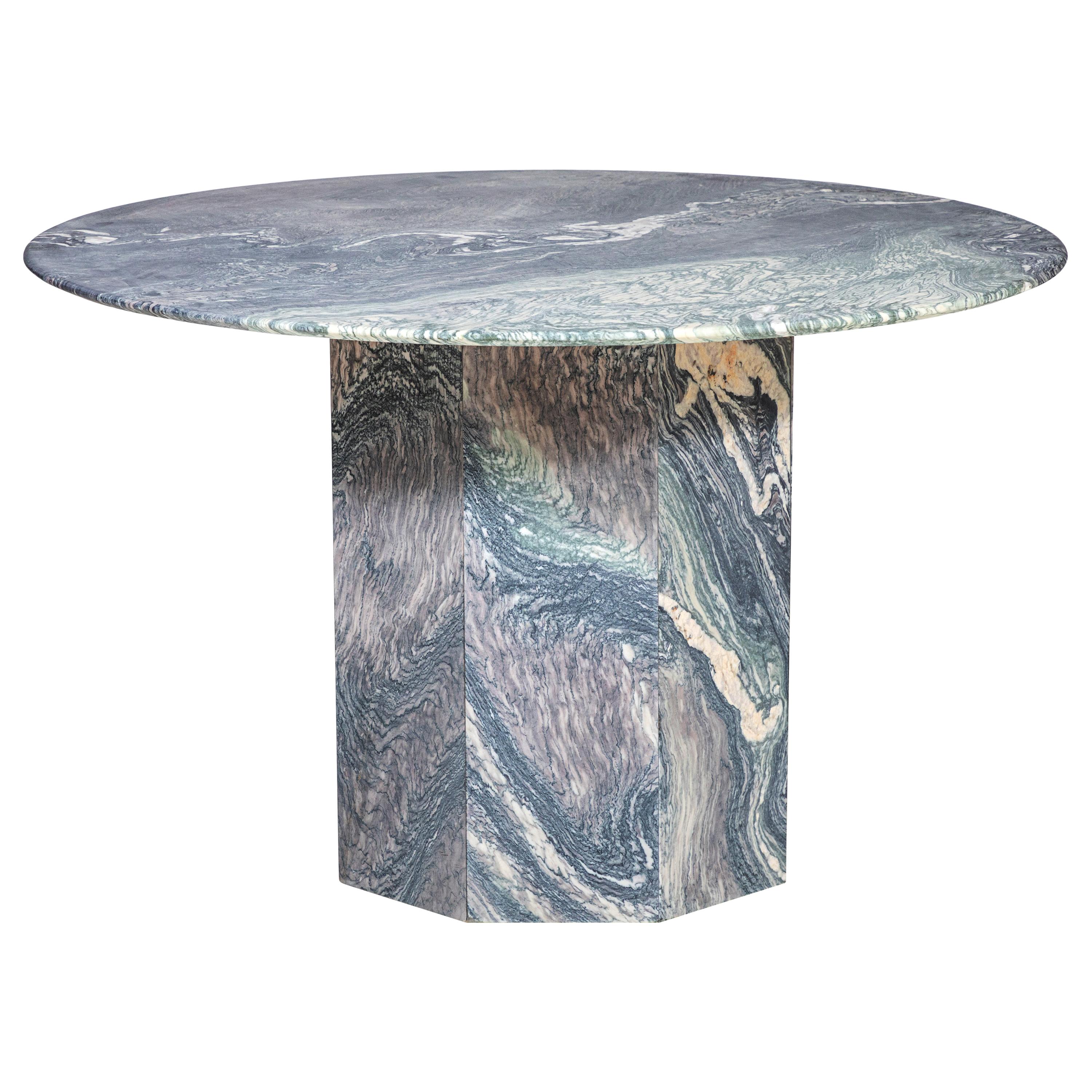 Round Marble Table with Pedestal Base