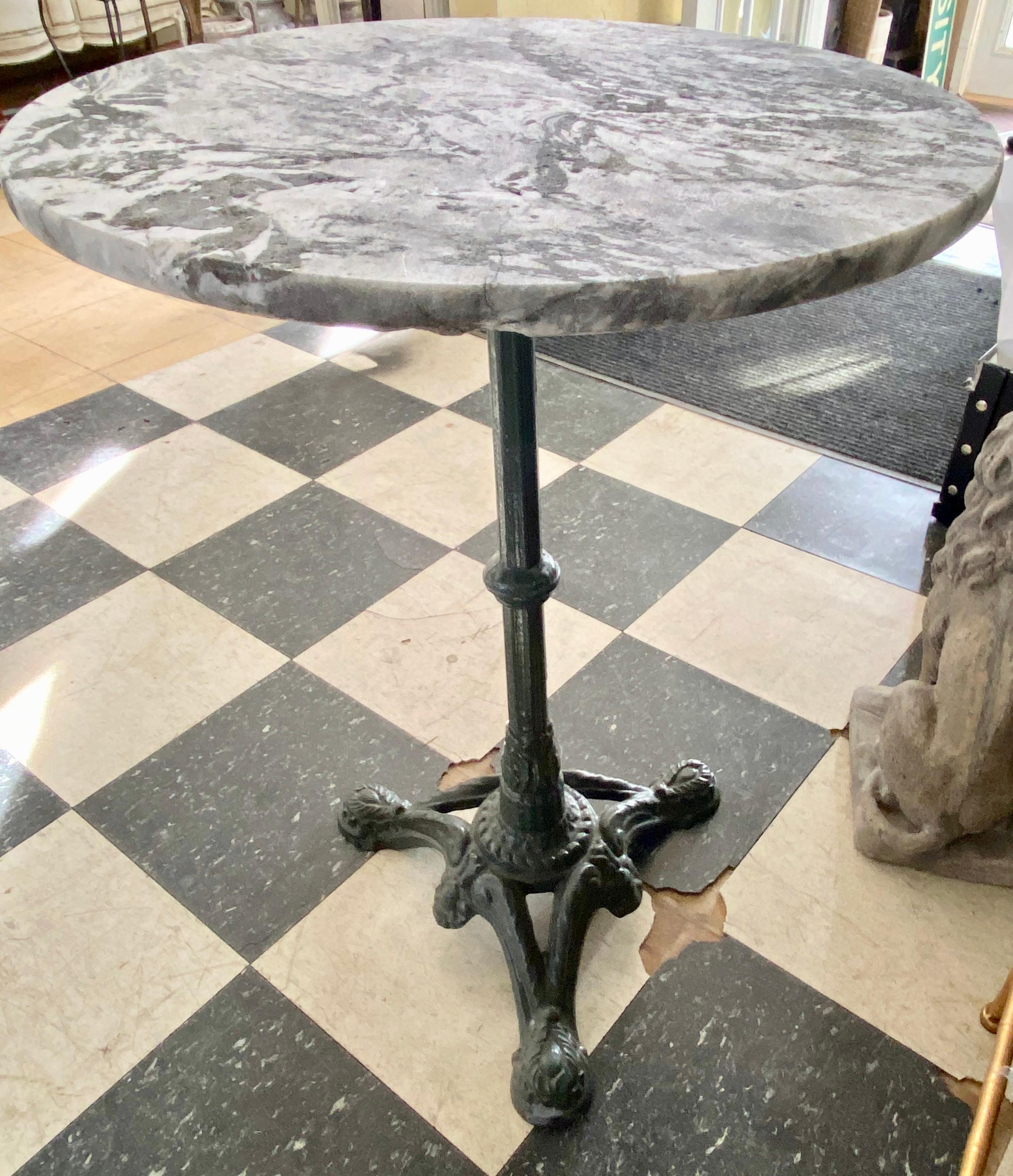 Round Marble-Top Bistro Table 5