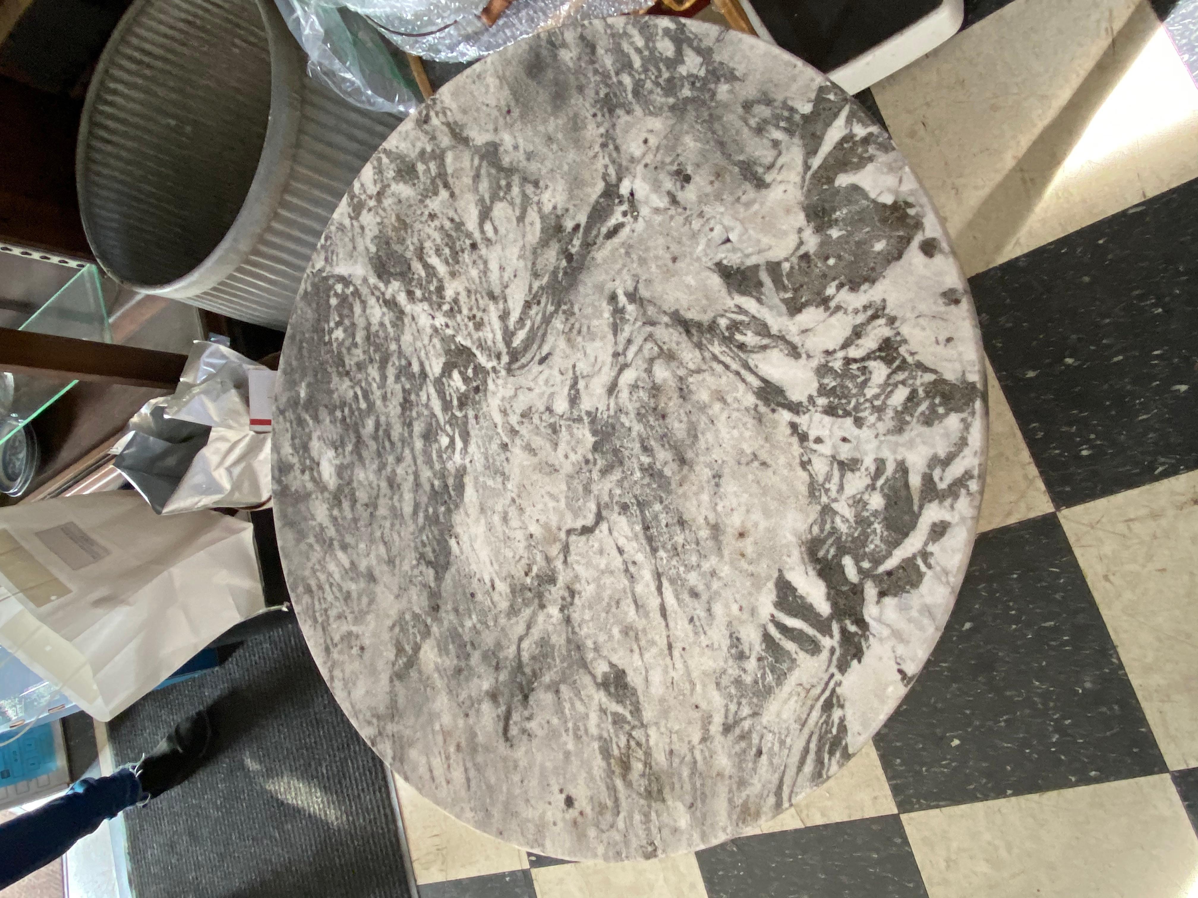Round Marble-Top Bistro Table 1