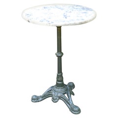 Vintage Round Marble-Top Bistro Table