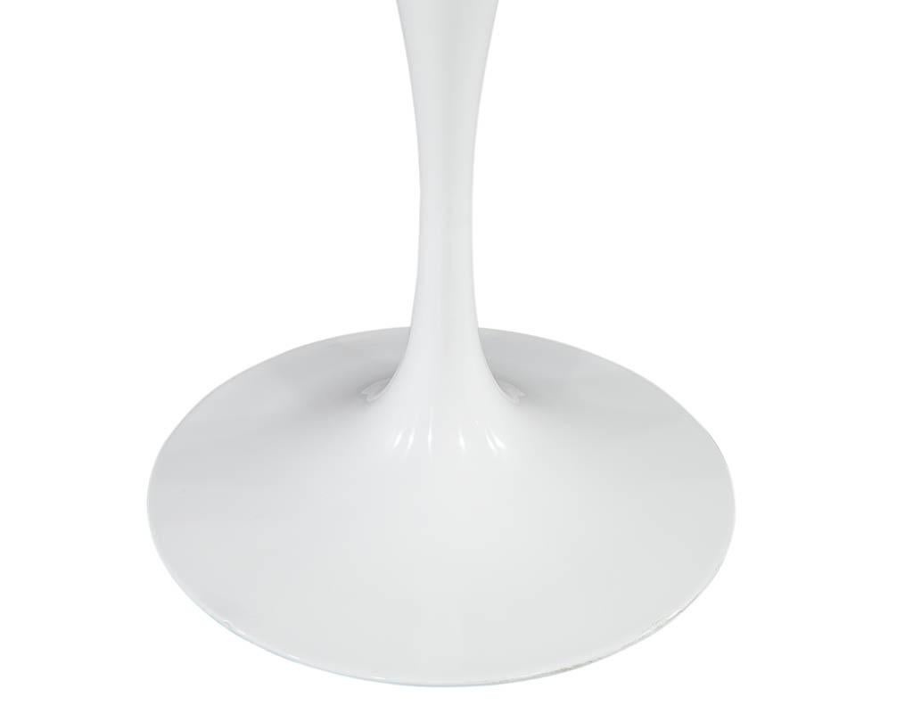 Modern Round Marble Top Breakfast Table with Polished White Tulip Pedestal For Sale