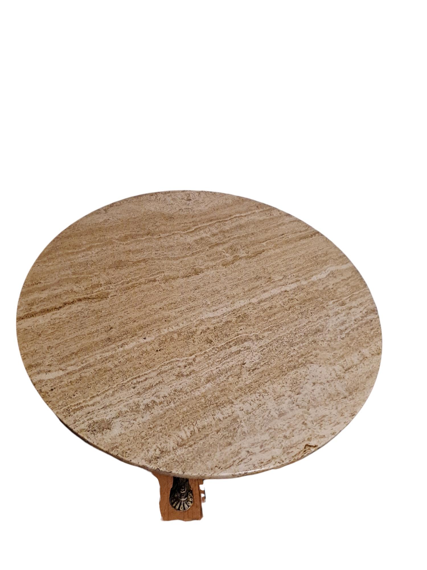 Table de bistrot ronde à plateau en marbre et socle en fonte  30 