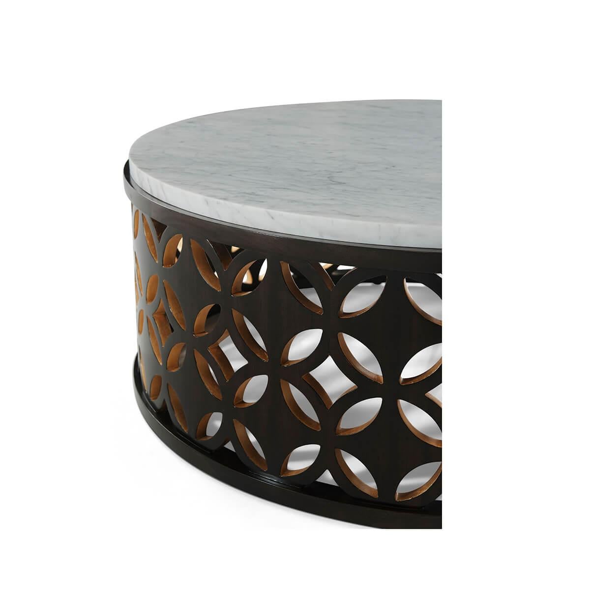 Vietnamese Round Marble Top Cocktail Table